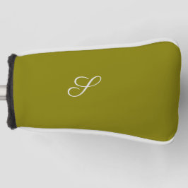 Monogramm Anfangsbuchstabe minimalistisches Salbei Golf Headcover