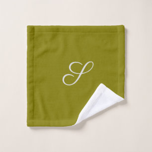 Monogramm Anfangsbuchstabe minimalistisches Salbei Waschlappen