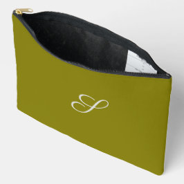 Monogramm Anfangsbuchstabe minimalistisches Salbei Zubehörtasche