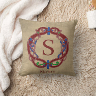 Monogramm Anfangsbuchstabe Name keltisches Design Kissen
