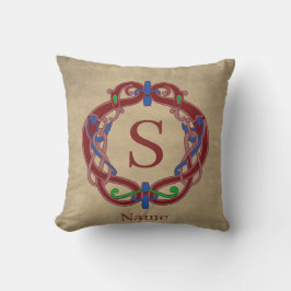Monogramm Anfangsbuchstabe Name keltisches Design Kissen