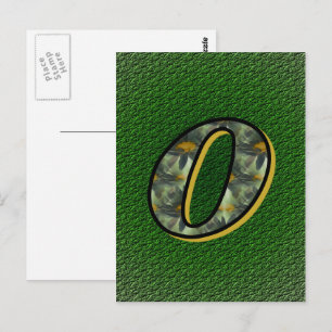 Monogramm Anfangsbuchstabe O Margeriten Blumenkuns Postkarte