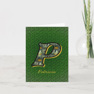 Monogramm Anfangsbuchstabe P Gänseblümchen Kunst P