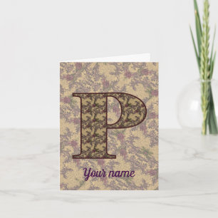 Monogramm Anfangsbuchstabe P Vintage-Blumenmuster