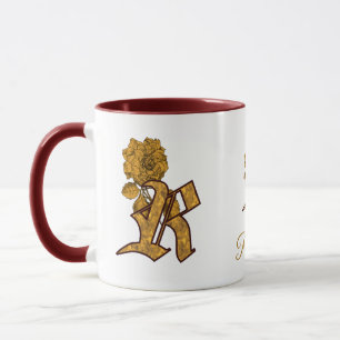 Monogramm Anfangsbuchstabe R Elegantes Gold Pfings Tasse