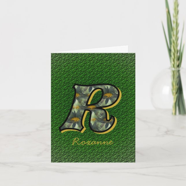 Monogramm Anfangsbuchstabe R Gänseblümchen Kunst P (Vorderseite)