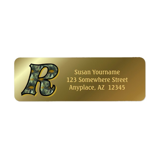 Monogramm Anfangsbuchstabe R Gänseblümchen Kunst R (Vorne)