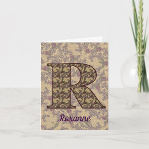 Monogramm Anfangsbuchstabe R Vintage-Blumenmuster