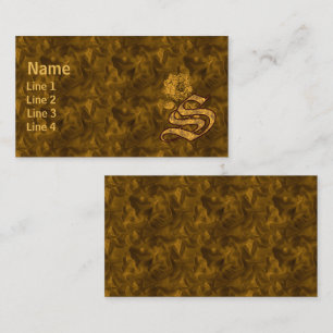 Monogramm Anfangsbuchstabe S Elegante Gold-Pfingst Visitenkarte