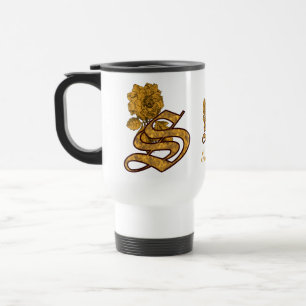 Monogramm Anfangsbuchstabe S Elegantes Gold Pfings Reisebecher