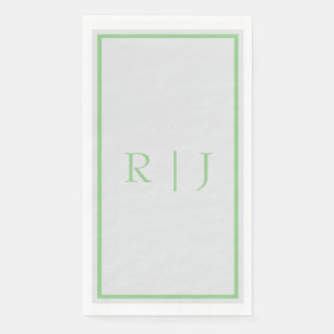 Monogramm Anfangsbuchstabe Salbeigrün Hellgrau Hoc Serviette