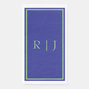 Monogramm Anfangsbuchstabe Salbeigrün Navyblau Coo Serviette