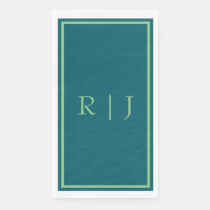 Monogramm Anfangsbuchstabe Salbeigrün Smaragdgrün Serviette