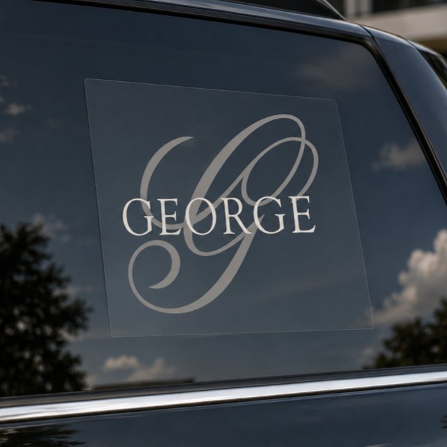Monogramm Anfangsbuchstabe Skript Auto Fensteraufkleber (Von Creator hochgeladen)