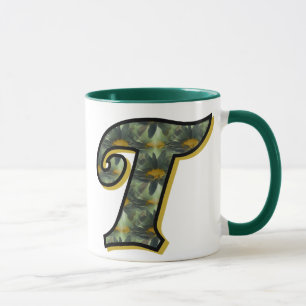 Monogramm Anfangsbuchstabe T Gänseblümchen Florale Tasse