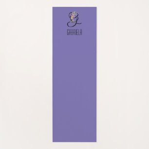 Monogramm Anfangsbuchstabe Wasserfarbe Blume Laven Yogamatte