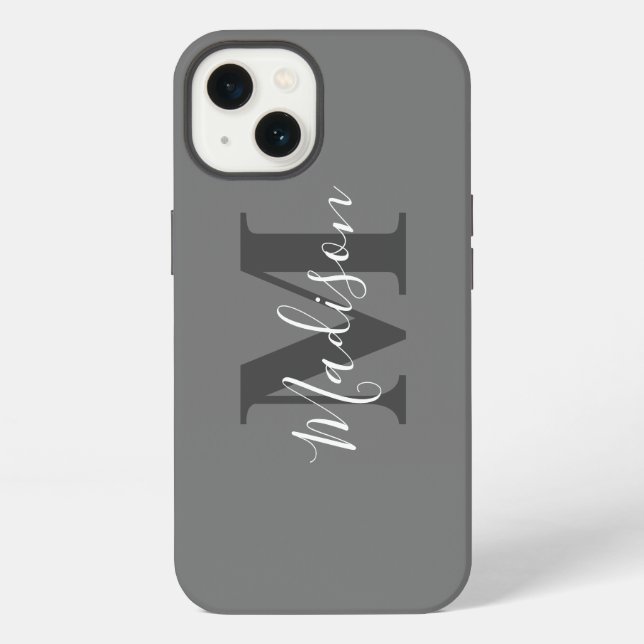Monogramm Anfangsbuchstaben Benutzerdefinierter Na iPhone Hülle (Rückseite)