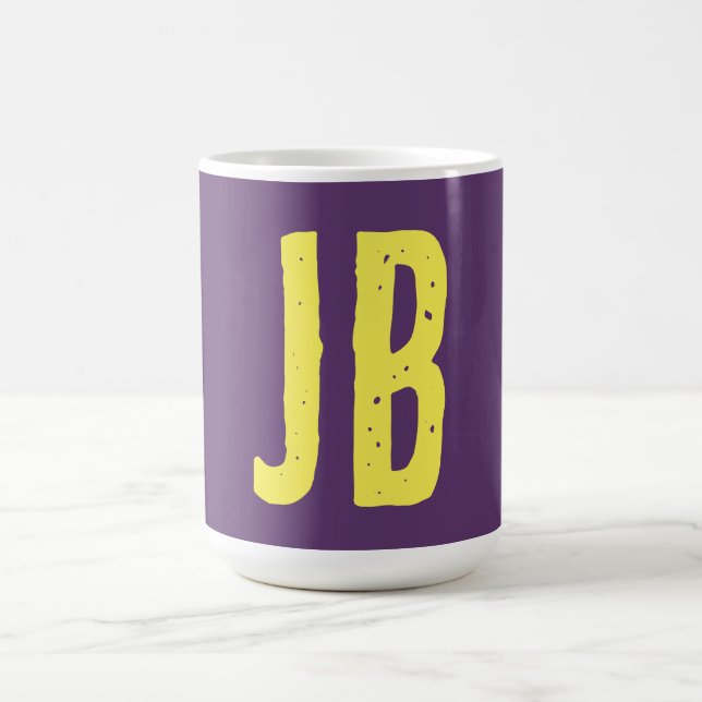 Monogramm Anfangsbuchstaben Indigogelb Minimalisti Kaffeetasse (Mittel)