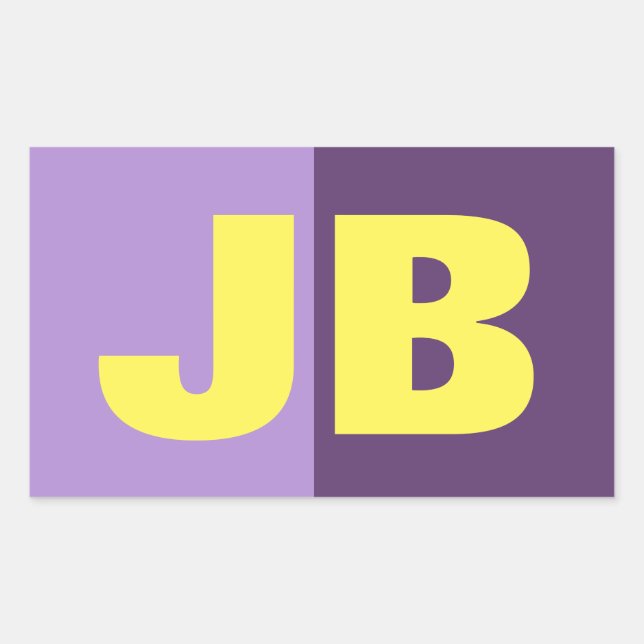 Monogramm Anfangsbuchstaben Indigogelb Minimalisti Rechteckiger Aufkleber (Vorderseite)