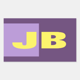 Monogramm Anfangsbuchstaben Indigogelb Minimalisti Rechteckiger Aufkleber