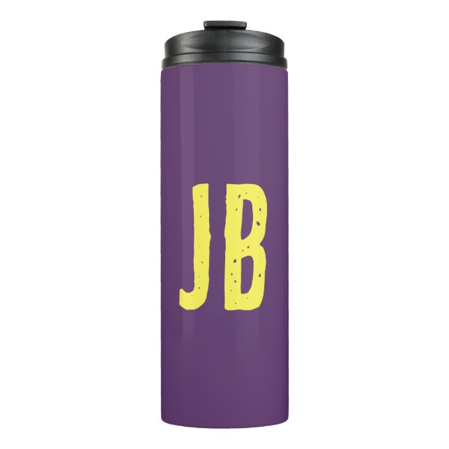 Monogramm Anfangsbuchstaben Indigogelb Minimalisti Thermosbecher (Vorderseite)