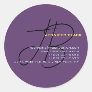 Monogramm Anfangsbuchstaben Indizierung Minimalist Runder Aufkleber