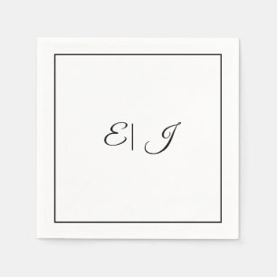Monogramm Anfangsbuchstaben Retro Schrift Elegante Serviette
