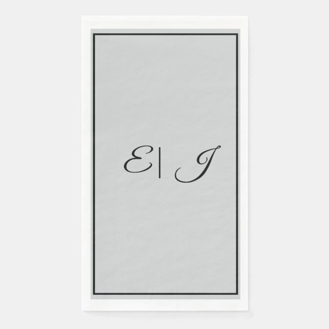 Monogramm Anfangsbuchstaben Retro Schrift Silber G Serviette (Vorderseite)