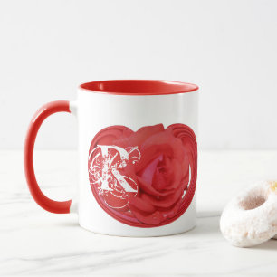 Monogramm Anfangsbuchstaben Rose Blumen Personalis Tasse