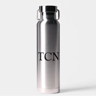 Monogramm Anfangsbuchstaben Schwarz Silber Weiß Ge Trinkflasche
