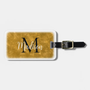 Monogramm Anfangsfarbe Individuelle Name Orange Wa Gepäckanhänger