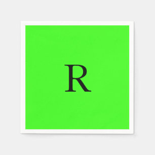Monogramm Anfangsfarbstoff Neon Green Bright Brigh Serviette