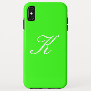 Monogramm-Anfangsgrüner Normallack-Neonhintergrund Case-Mate iPhone Hülle