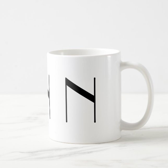 Monogramm Anfangsn schwarze u. weiße moderne Kaffeetasse (Rechts)