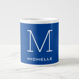 Monogramm Anfangsname Deep Blue Eindeutige Minimal Jumbo-Tasse