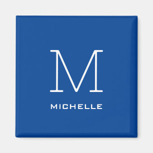 Monogramm Anfangsname Deep Blue Eindeutige Minimal Magnet