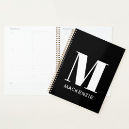 Monogramm Anfangsname Einfach Personalisiert Planer