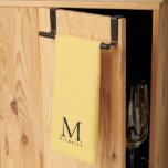Monogramm Anfangsname elegant Schwarz und Gold Geschirrtuch<br><div class="desc">Upload Fügen Sie Ihren Foto- oder Logo-Text elegant Moderne Niedliche Küche & Essen / Tisch & Küche Linens/ Erstname Vorlage Schwarz Gold Monogram Küchentücher.</div>