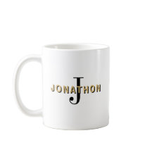 Monogramm Anfangsname Maskuline Text Schwarz Gold