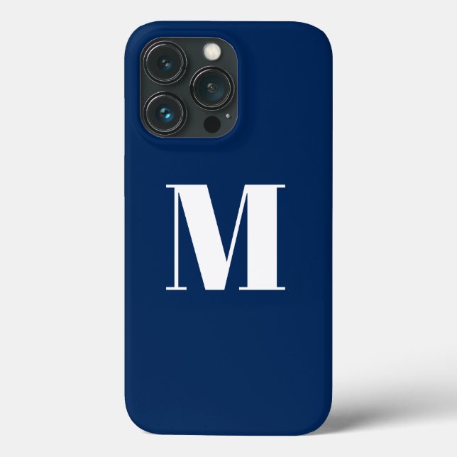 Monogramm Anfangsnavy blau anpassen Case-Mate iPhone Hülle (Rückseite)