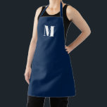 Monogramm Anfangsnavy blau anpassen Schürze<br><div class="desc">Anpassen Monogramm Initial Marine Blue Weiß Schürze Unisex. Erhältlich in vielen Größen. Geeignet für Köche,  Koch,  Keramik,  Keramiken,  Kunsthandwerk,  Küche,  Kochen,  Backen,  Grillen,  Grill,  Geschäfte und Geschäfte etc.</div>