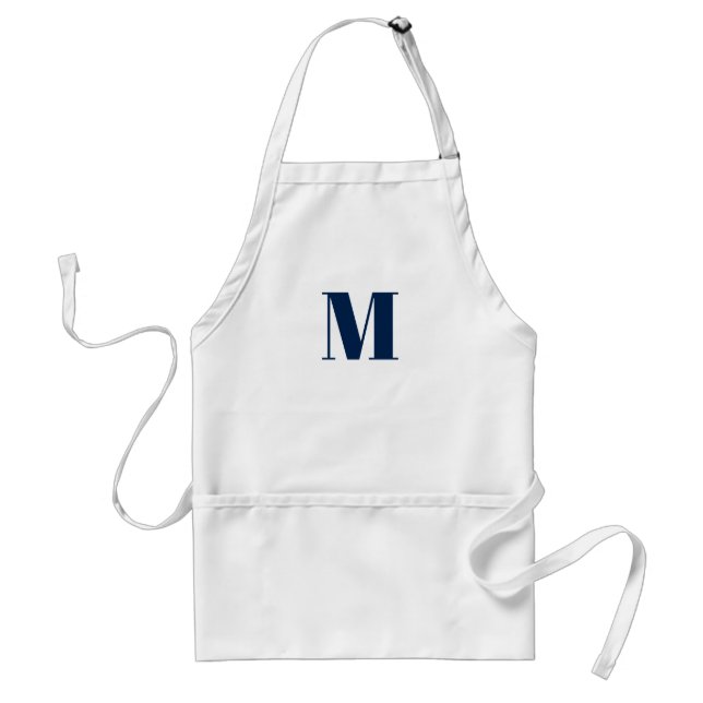 Monogramm Anfangsnavy blau anpassen Schürze (Vorne)