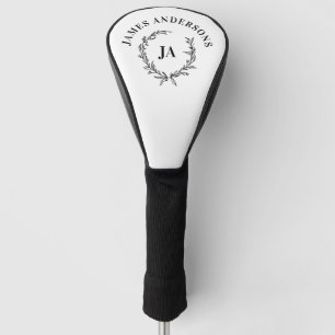 Monogramm Anfangspaar Kranz modern elegant Golf Headcover
