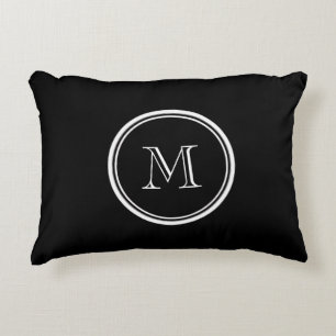 Monogramm Anfangsschwarz-High-End-gefärbt Zierkissen