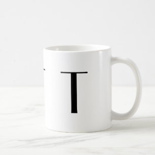 Monogramm Anfangst schwarze u. weiße moderne Kaffeetasse