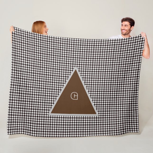 Monogramm anpassen Chic Karo Fleecedecke (Beispiel)