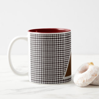 Monogramm anpassen Chic Karo Zweifarbige Tasse