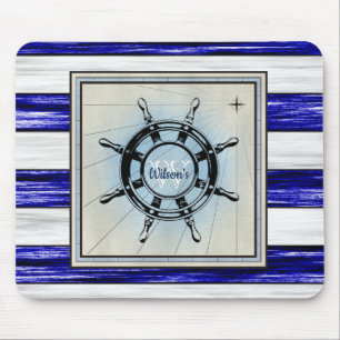 Monogramm antike nautische Schiffsmaschine Mousepad