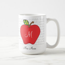 Monogramm-Apple-Lehrer-Kaffee-Tasse Kaffeetasse