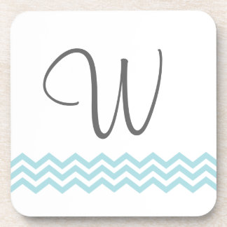 Monogramm-Aqua-Zickzack Untersetzer